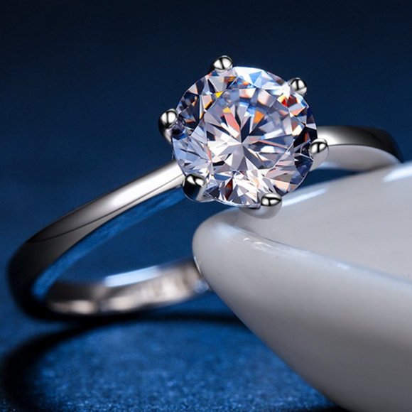 NEW 1ct Solitaire Diamond 925 Sterling Silver Ring - Picture 4 of 8